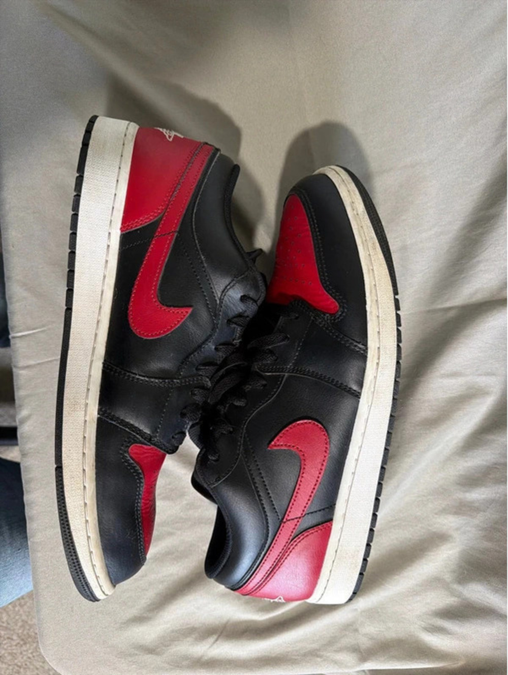 Air Jordan 1 Low sneakers in the Black/Red “Reverse Bred” size 12 no box - Picture 3 of 7